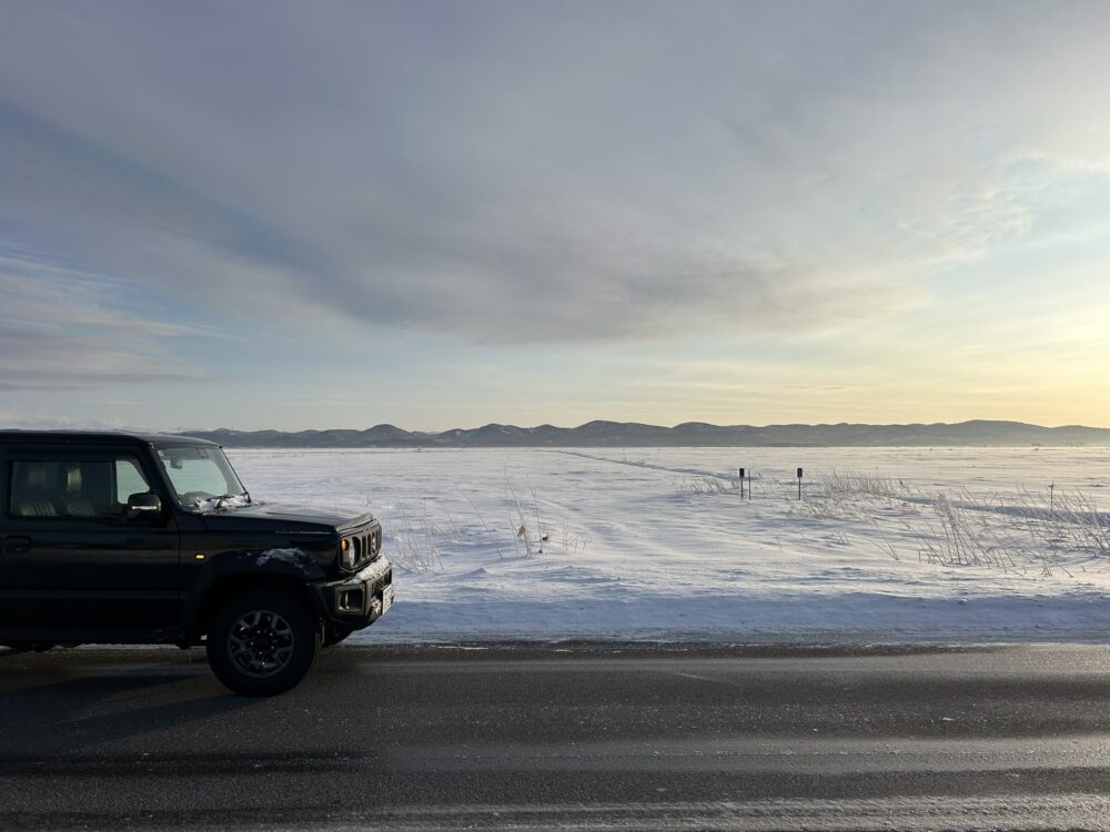 道北をドライブしている風景