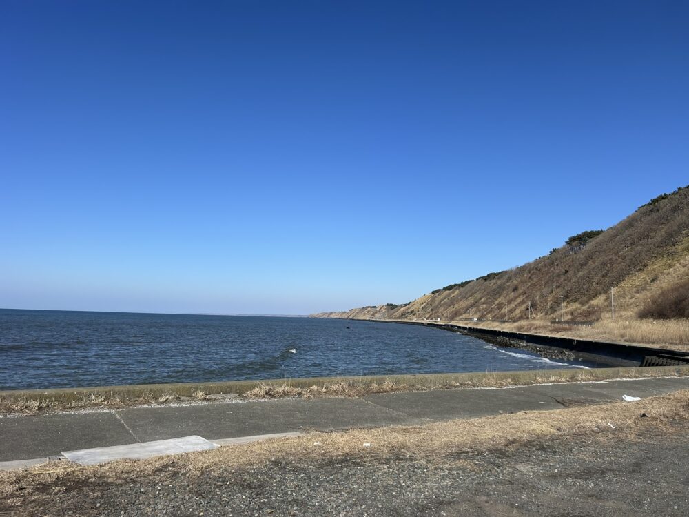 苫小牧方向節婦海岸線の風景