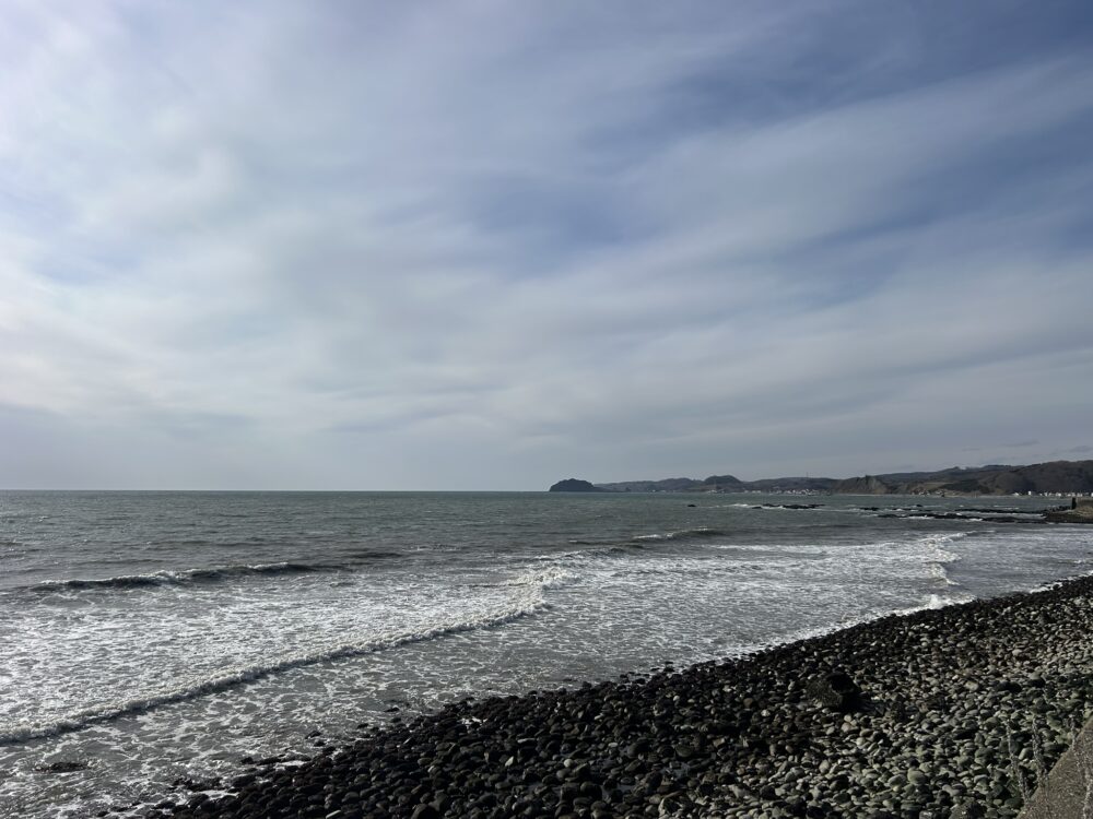 様似町の海岸線から見る太平洋