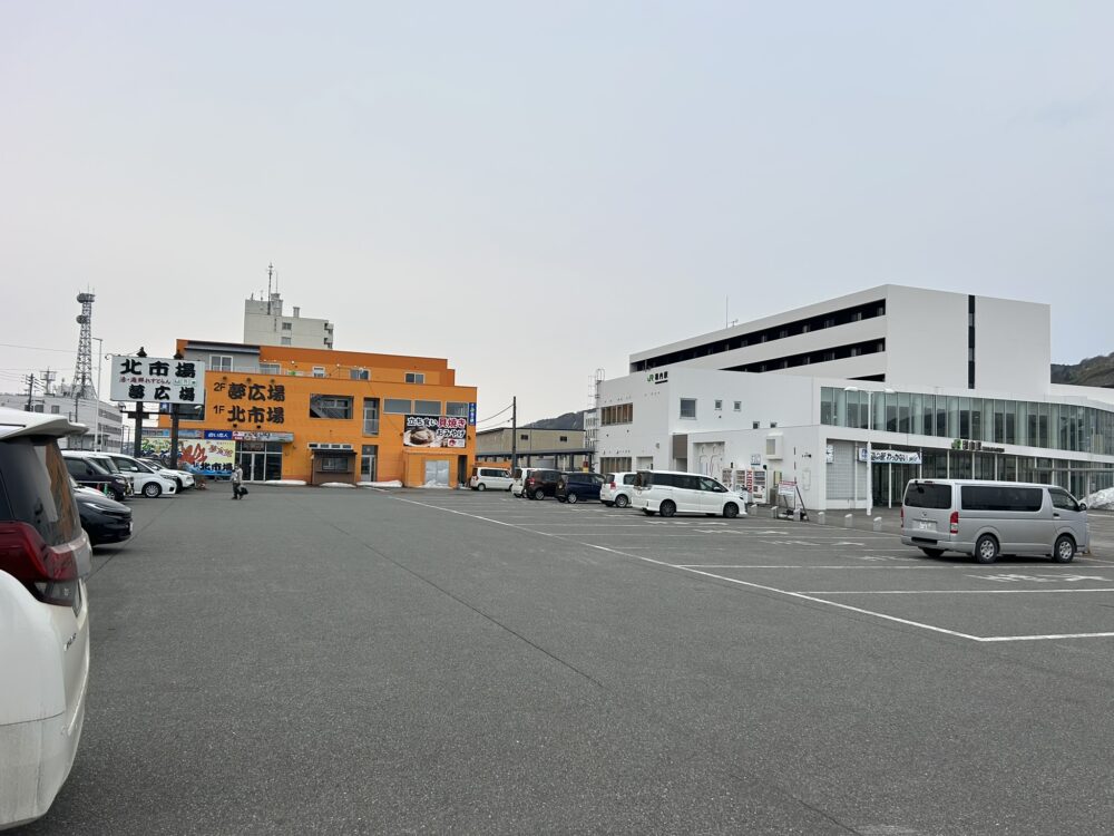 道の駅稚内の駐車場の風景