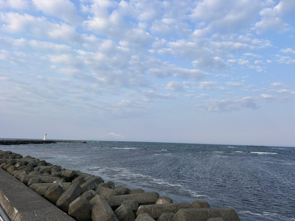 ノシャップ岬から見る利尻岳の様子