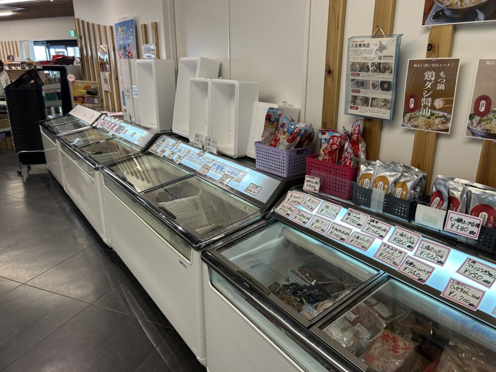 バーベキュー食材売り場の風景